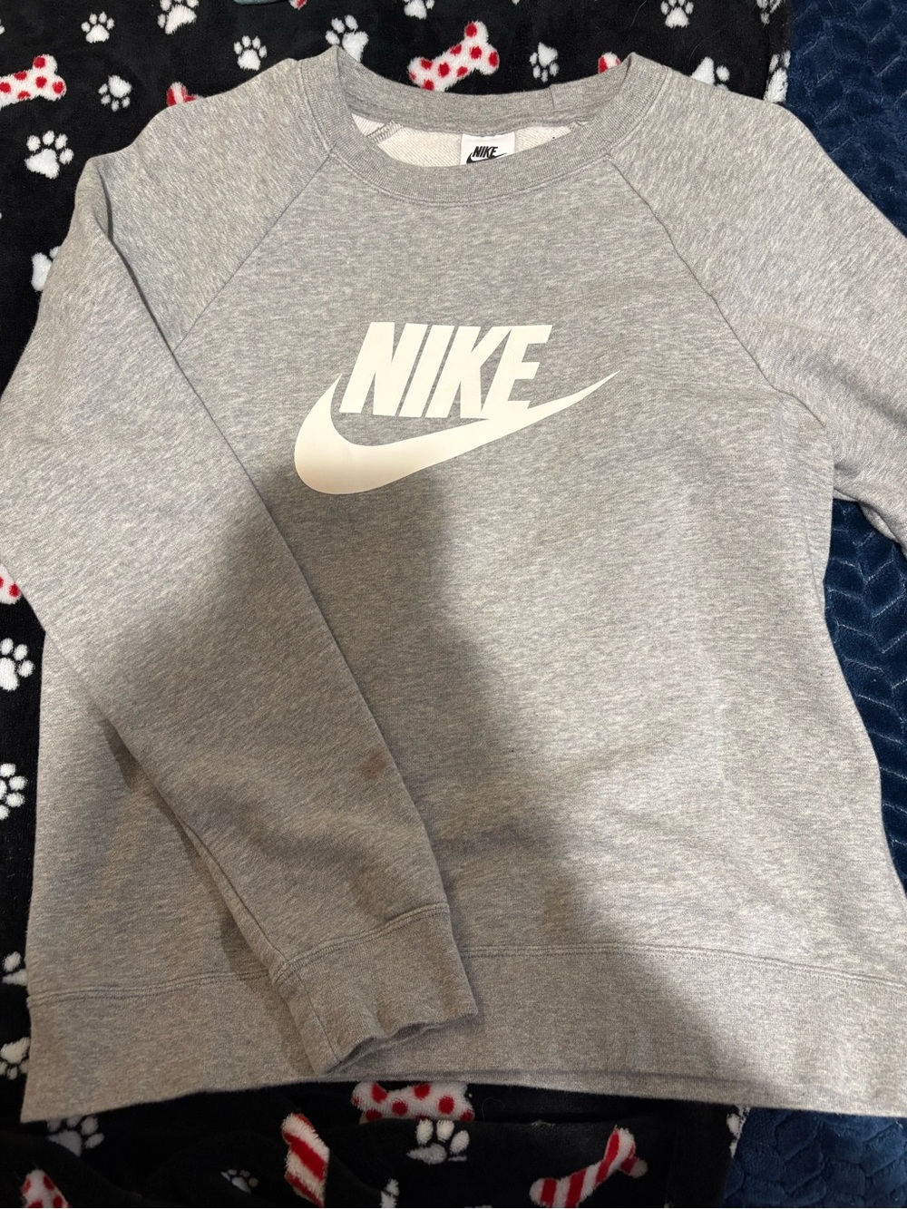 Nike Gray Crewneck Sweatshirt with White Logo